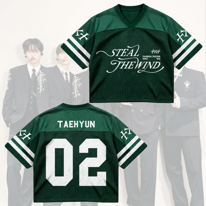 TXT MOA  Steal The Wind Tour Sporty Mixed Mesh Jersey Gift For Fans