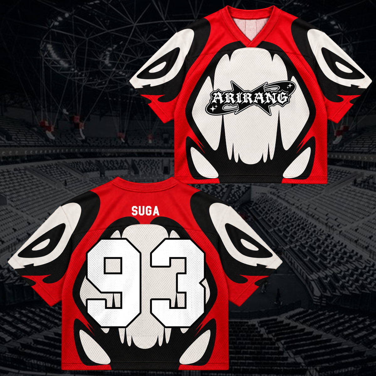 Rebellious Arirang B.T.S Club All Members Retro Streetwear Mixed Mesh Jersey For Fans