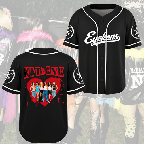 Katseye The Wildworld Tour Red Heart Punk Pop Baseball Jersey Gift for Fans