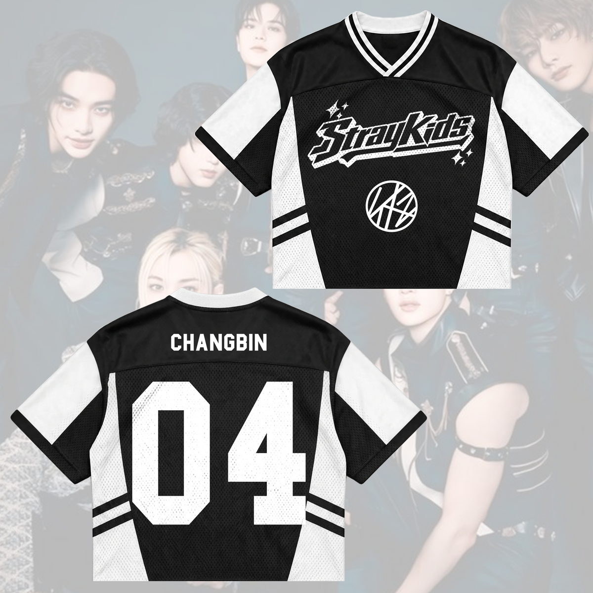 Retro Stray Kids This That Mixed Mesh Jersey Run It Tour Geschenk für Fans