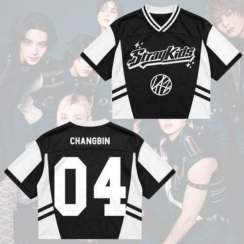 Retro Stray Kids This That Mixed Mesh Jersey Run It Tour Geschenk für Fans