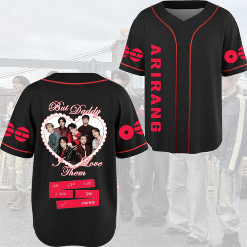 Daddy I Love BTS Baseball Jersey Gift For Fans