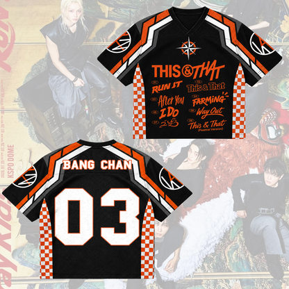 Stray Kids This & That Tracklist Mixed Mesh Jersey Hip Hop Sports Gifts For Fan