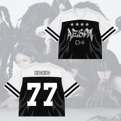 Monochromatic Aespa Synk Complexity Tour Mixed Mesh Jersey Fan Edition