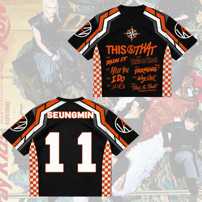 Stray Kids This & That Tracklist Mixed Mesh Jersey Hip Hop Sports Gifts For Fan