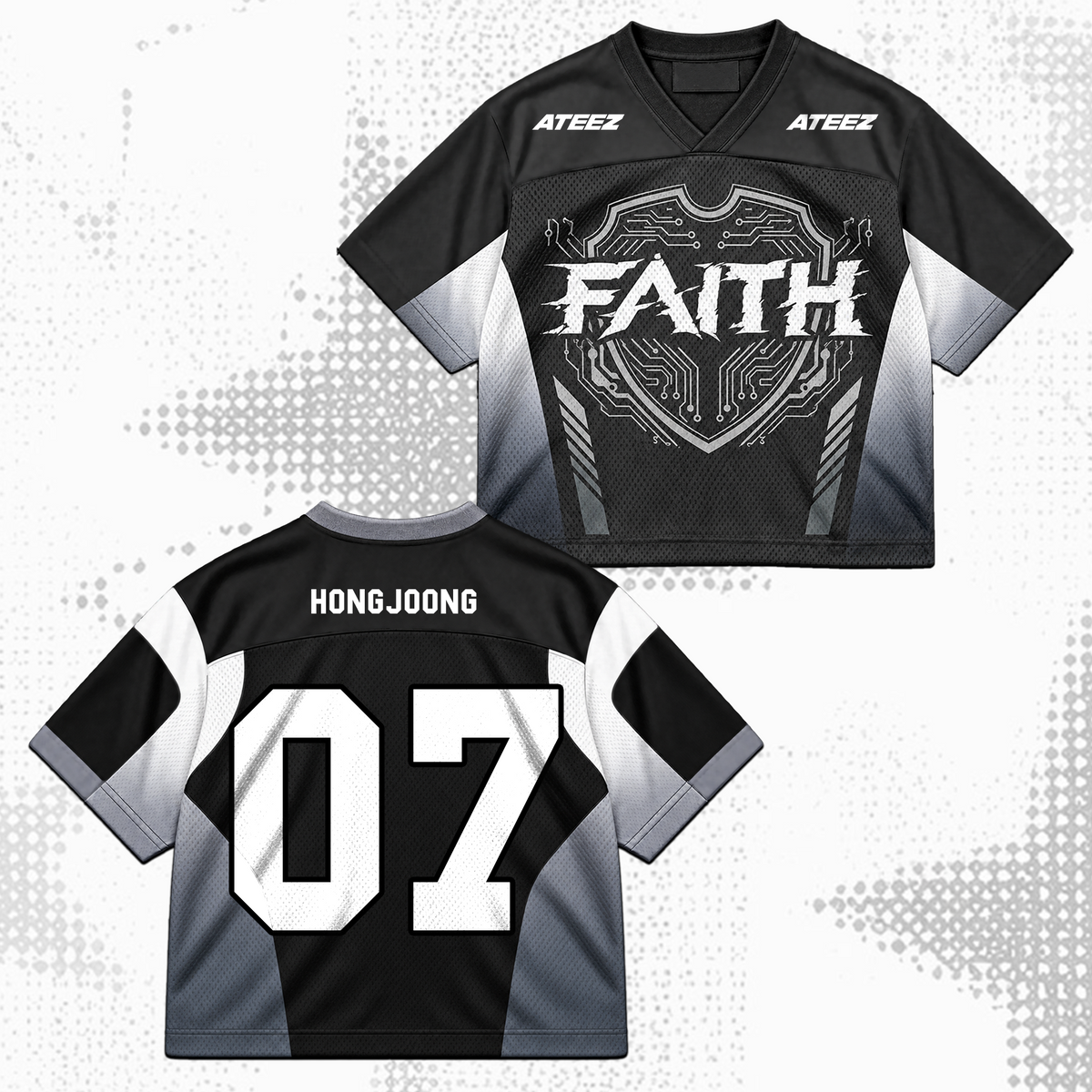 ATEEZ Golden Hour Part 6 Cyberpunk Faith Mixed Mesh Jersey Gift For Fans