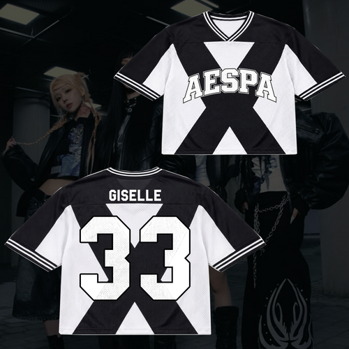 Monochromatic Aespa Synk Complexity Tour Mixed Mesh Jersey Fan Gifts