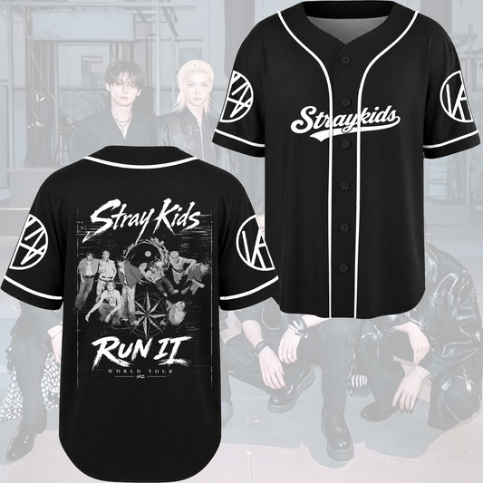 Vintage Stray Kids Rap Tee Style Baseball Jersey Edgy Yin Yang Kpop Fan Gift