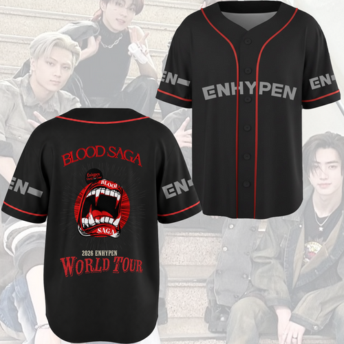 Crypti Enhypen Blood Saga Tour Baseball Jersey Gift For Fans