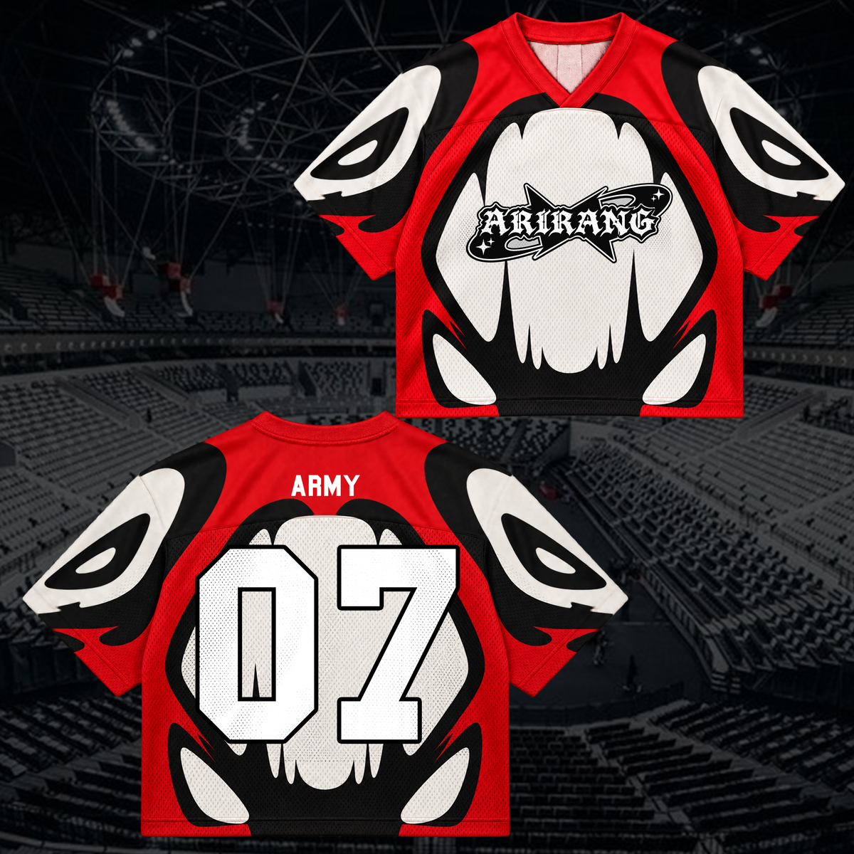 Rebellious Arirang B.T.S Club All Members Retro Streetwear Mixed Mesh Jersey For Fans