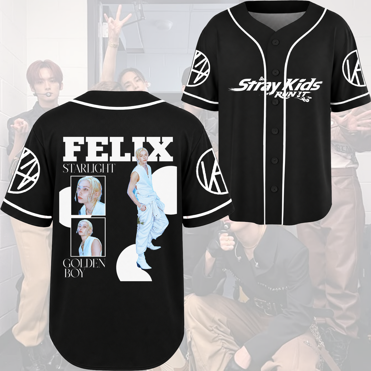Stray Kids World Tour Urban Spotlight Baseball Jersey Run It Concert Gift For Fans