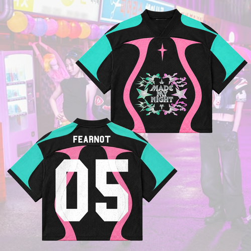 Explosive Le Sserafim Made My Night Heavy Metal Sporty Mixed Mesh Jersey Fanmerch