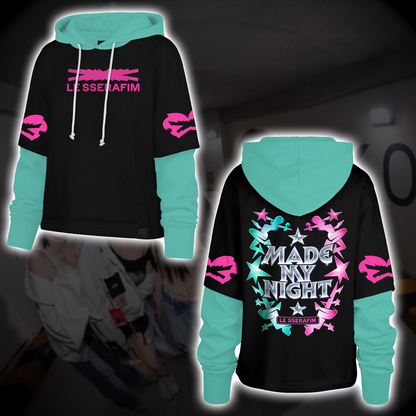 Chrome LE SSERAFIM Pureflow Concert  Shortstop Hoodie Gift for Fearnot Fans