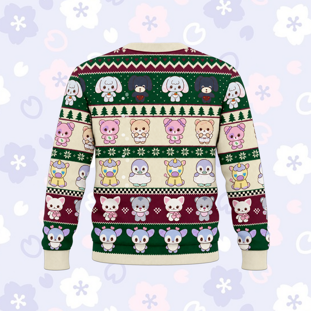 Adorable T.W.I.C.E. Club All Members TDOONGZ Mascot Fair Isle Knitted Ugly Christmas Sweater For Once