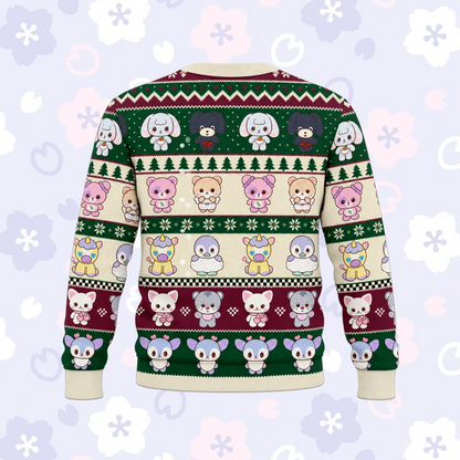 Adorable T.W.I.C.E. Club All Members TDOONGZ Mascot Fair Isle Knitted Ugly Christmas Sweater For Once