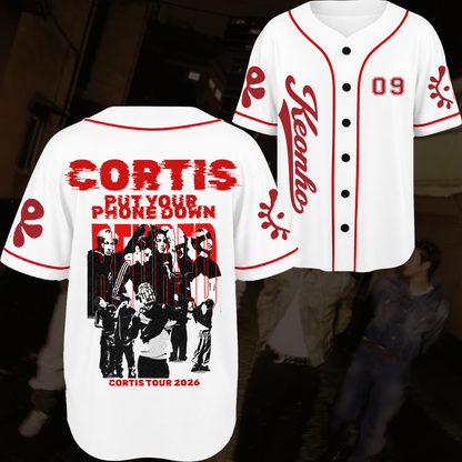 Surging Put Your Phone Down Cortis 2026 Tour Baseball Jersey