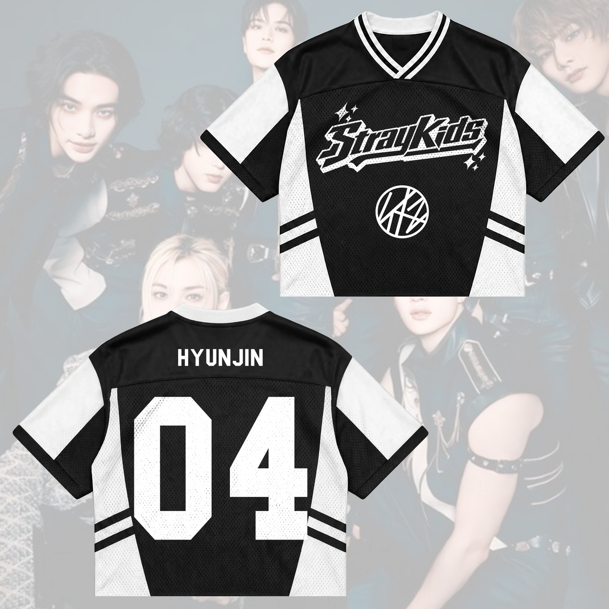 Retro Stray Kids This That Mixed Mesh Jersey Run It Tour Geschenk für Fans