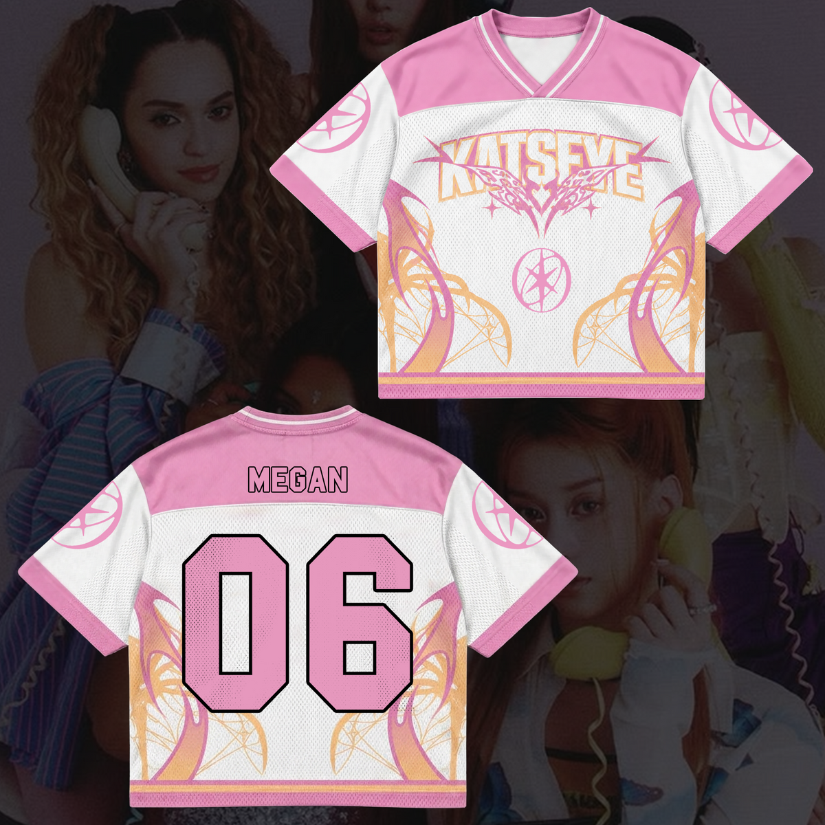KATSEYE Wild Tour Sporty Purple Mixed Mesh Jersey für EYEKONS