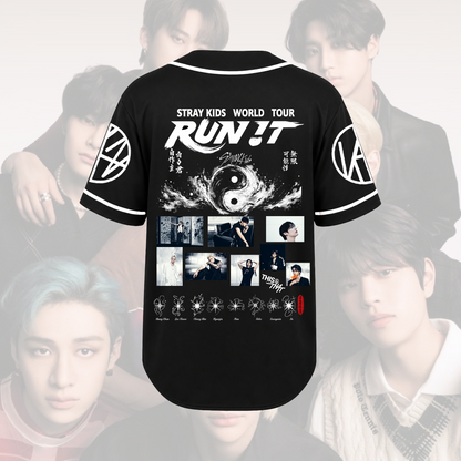 Stray Kids Run It Tour Symbol Star Baseball Jersey Stay Edition