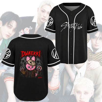 Chilling Stray Kids Halloween Baseball Jersey SKZOO Kpop Gift for Fans