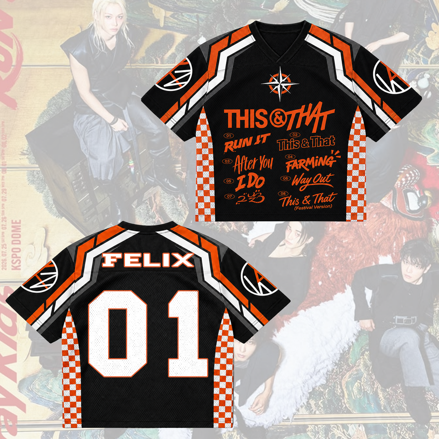 Stray Kids This & That Tracklist Mixed Mesh Jersey Hip Hop Sports Gifts For Fan