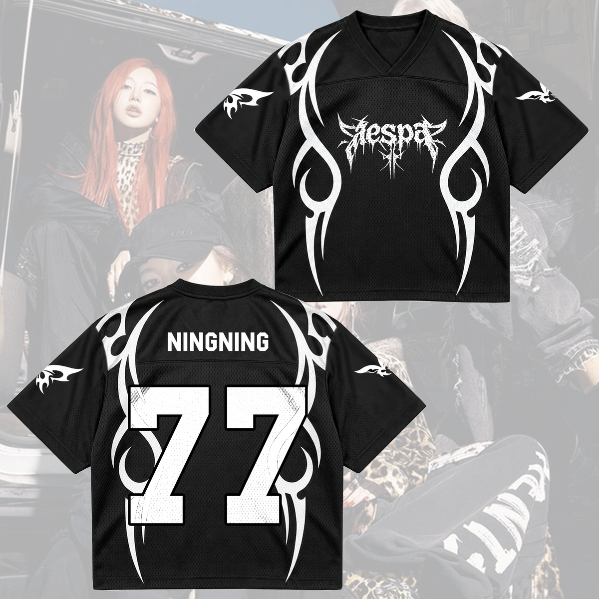 Aespa Heavy Metal Gothic Mixed Mesh Jersey 2026 Tour For MY Fans