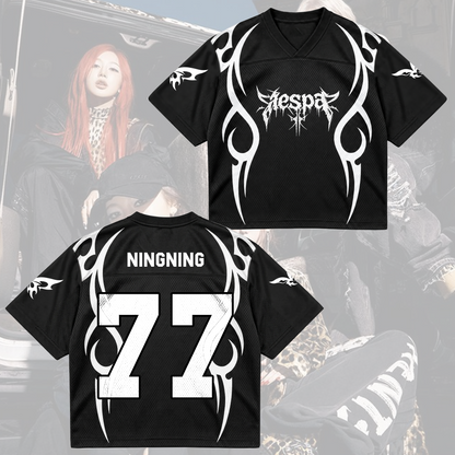 Aespa Heavy Metal Gothic Mixed Mesh Jersey 2026 Tour For MY Fans