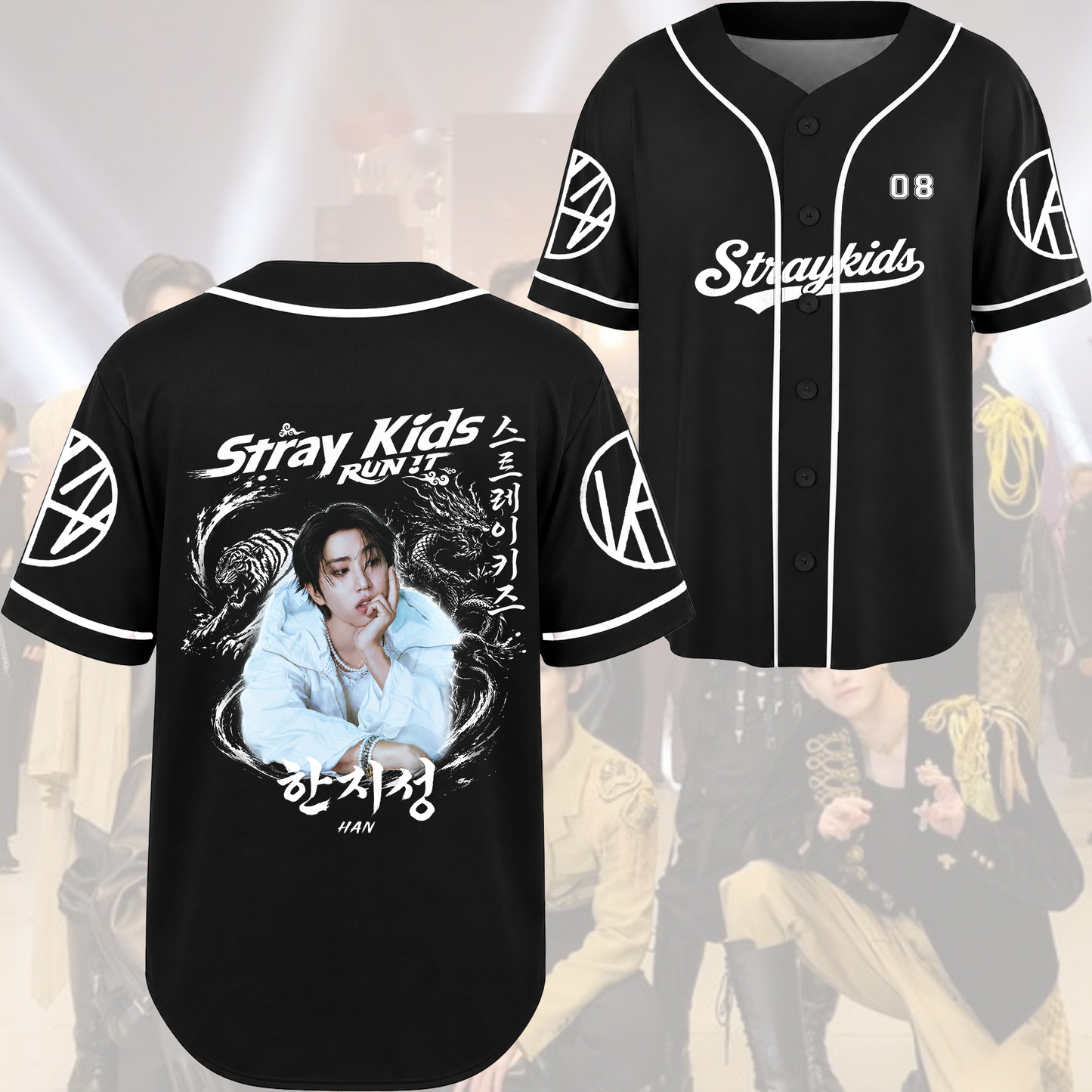 Stray Kids Run It World Tour Rebel Orient Streetwear Baseball Jersey Gift For Fans