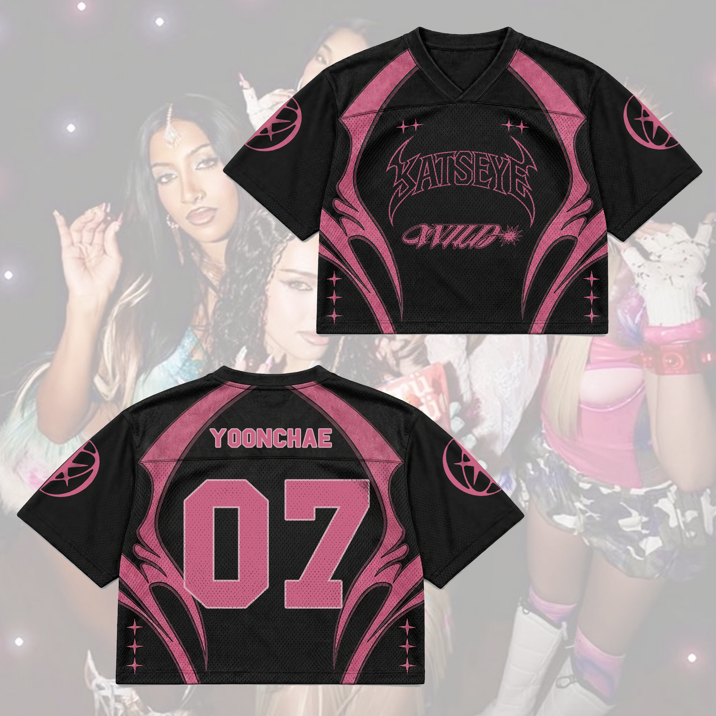 Hot Pink Katseye The Wildworld Tour  Mixed Mesh Jersey Gift For Fans