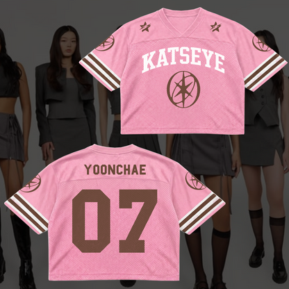 Magnificent KATSEYE Pink Mesh Jersey The Wildworld Tour Gift for Fan
