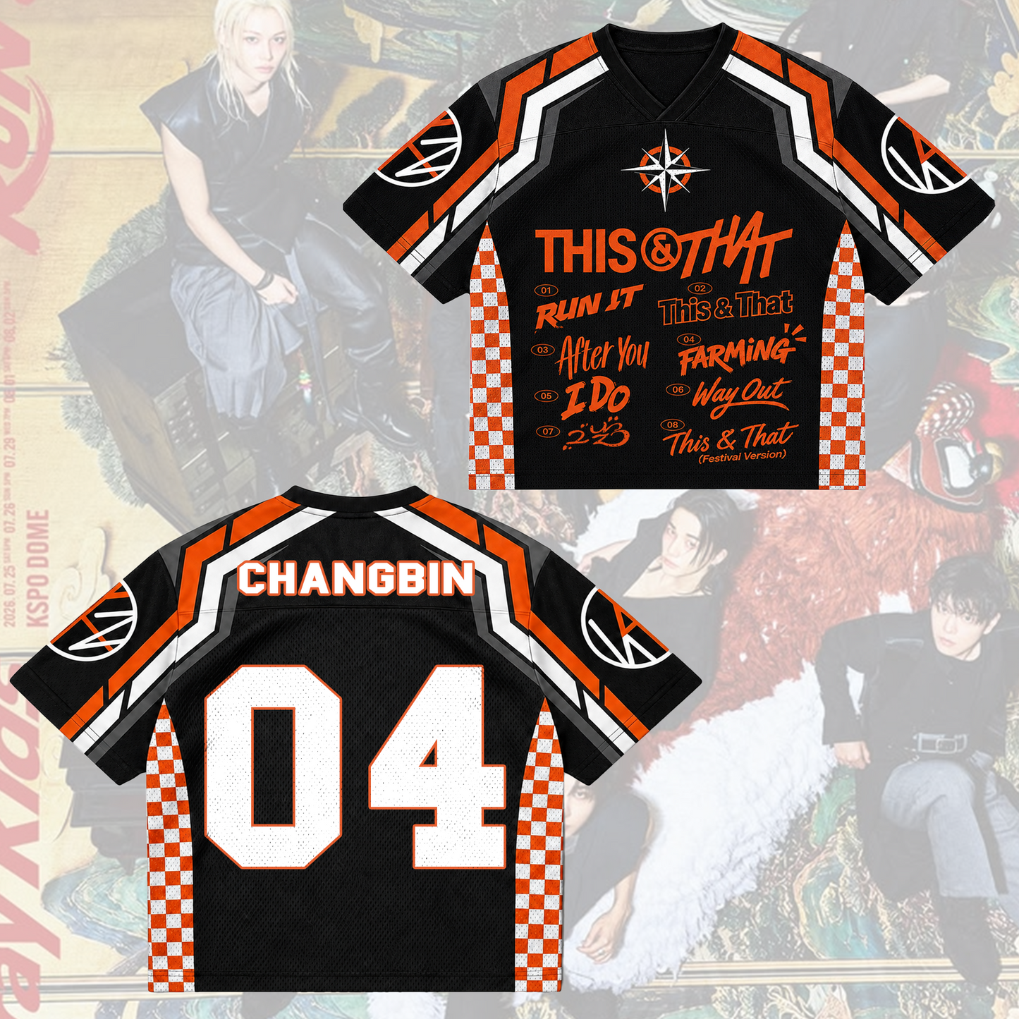 Stray Kids This & That Tracklist Mixed Mesh Jersey Hip Hop Sports Gifts For Fan