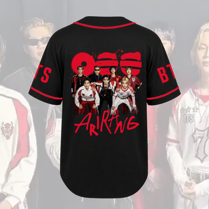 Vintage BTS Rap Tee Style Baseball Jersey Arirang World Tour Merch Gift For Fans