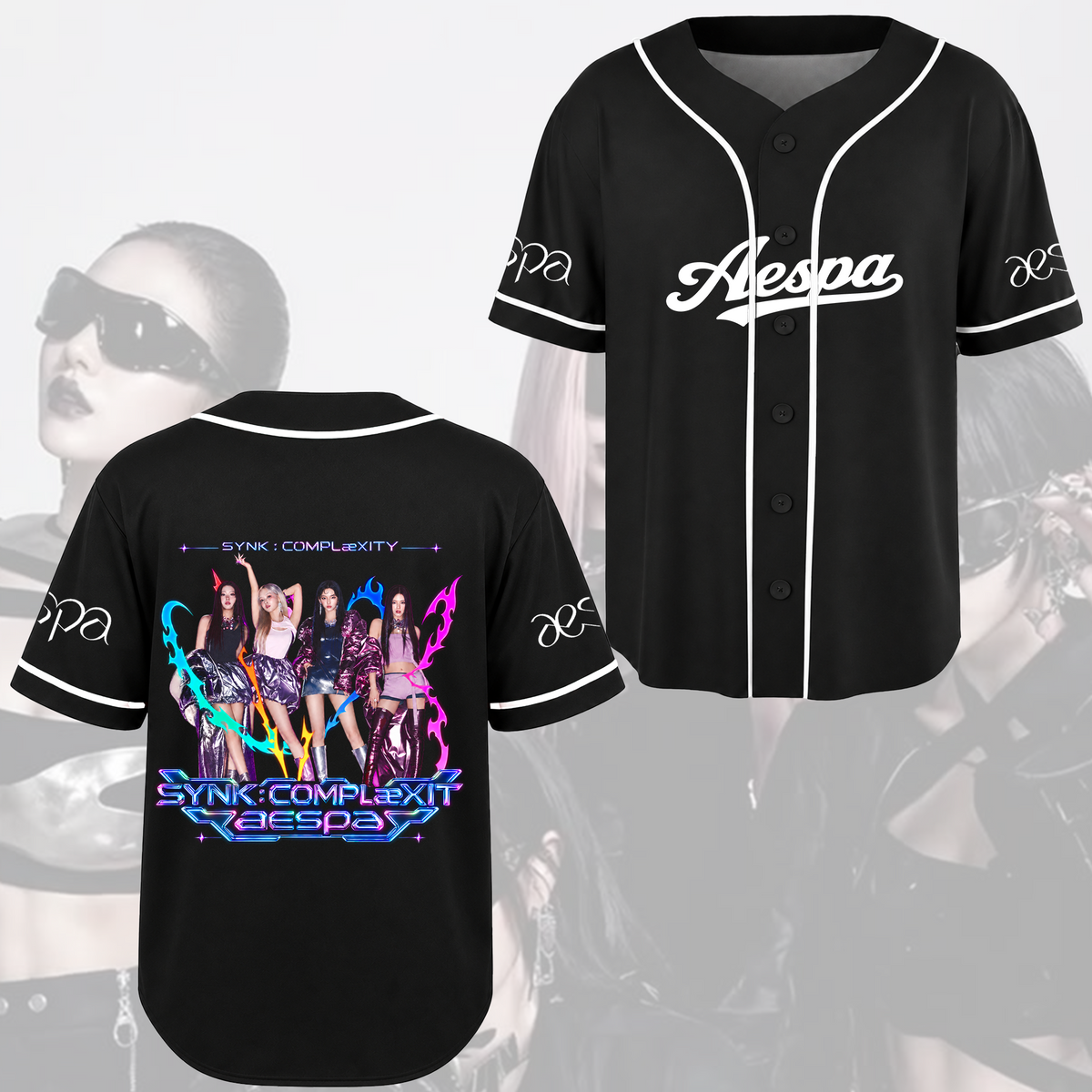 Aespa Synk Complexity Tour Vaporwave  Baseball Jersey Gift For Fans