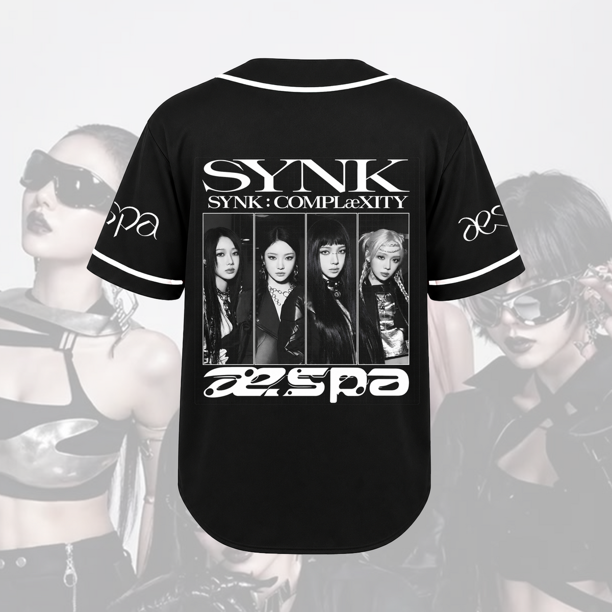 Aespa Synk Complexity World Tour  Vintage Bootleg Baseball Jersey Fan Gifts