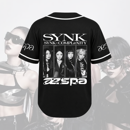 Aespa Synk Complexity World Tour  Vintage Bootleg Baseball Jersey Fan Gifts