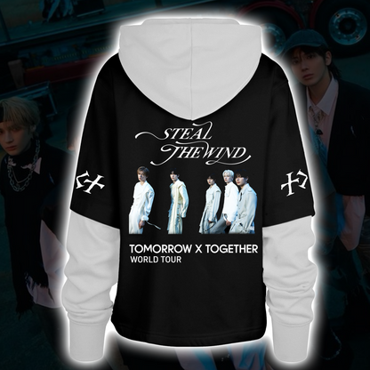 TXT Steal The Wind Tour Grunge Streetwear Shortstop Hoodie Geschenk für Fans