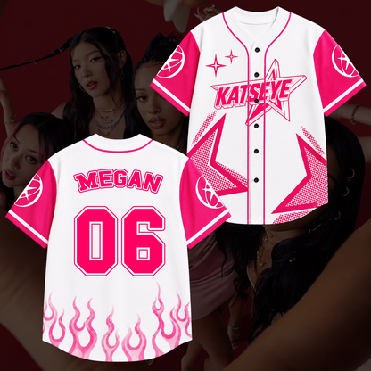 Sporty Pinky KATSEYE Baseball Jersey The Wildworld Tour Outfit Gift For Fans