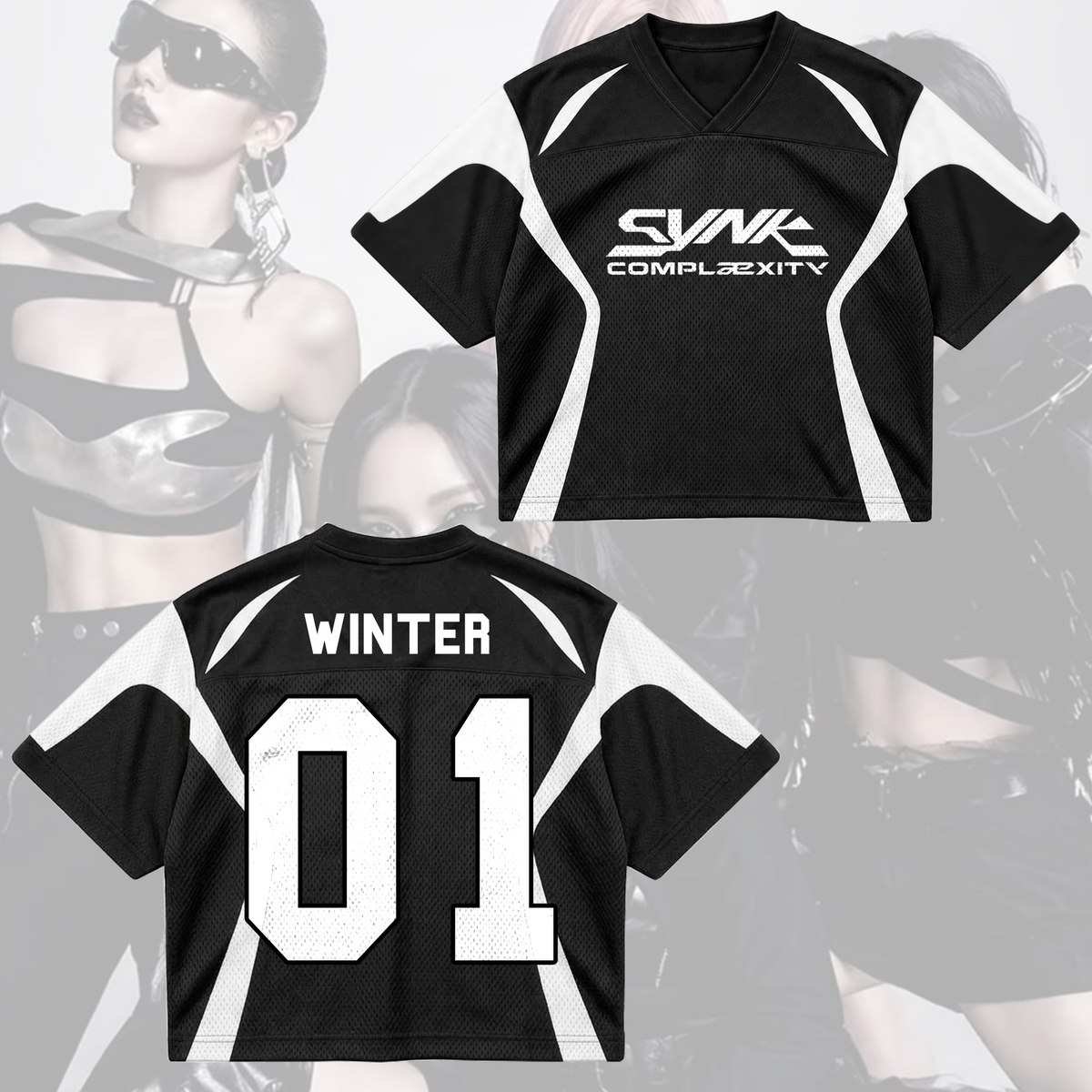 Aespa Synk Complexity Tour Futuristic Cyberpunk Mixed Mesh Jersey Gift For Fans