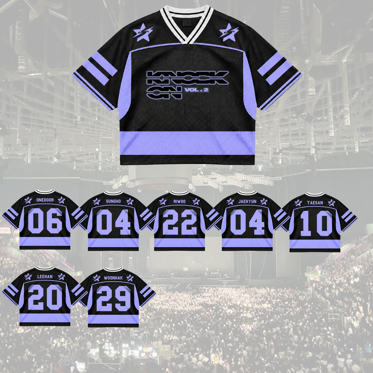 Fierce Knock On Onedoor Club All Members Cyber Grunge Mixed Mesh Jersey For Onedoor