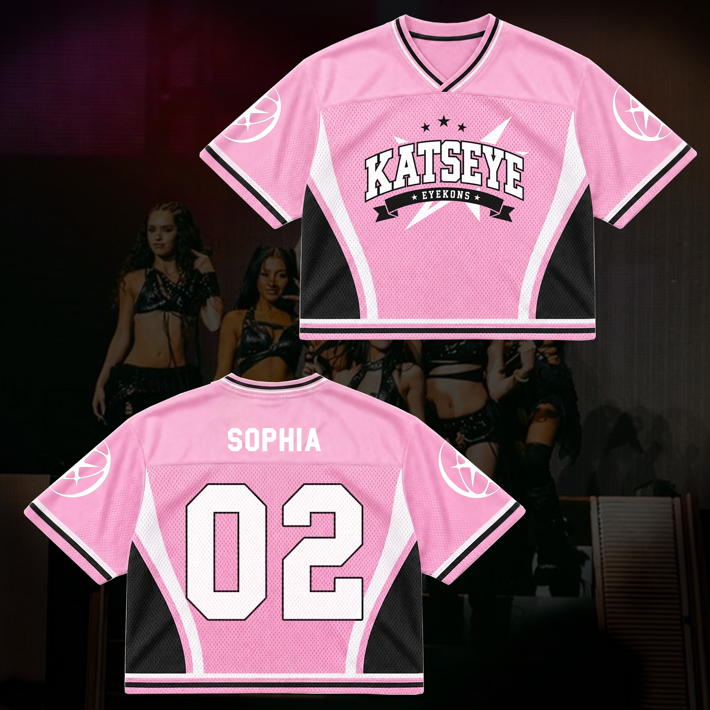 Celestial Katseye Wildworld Tour Mixed Mesh Jersey Top Gift For Fans