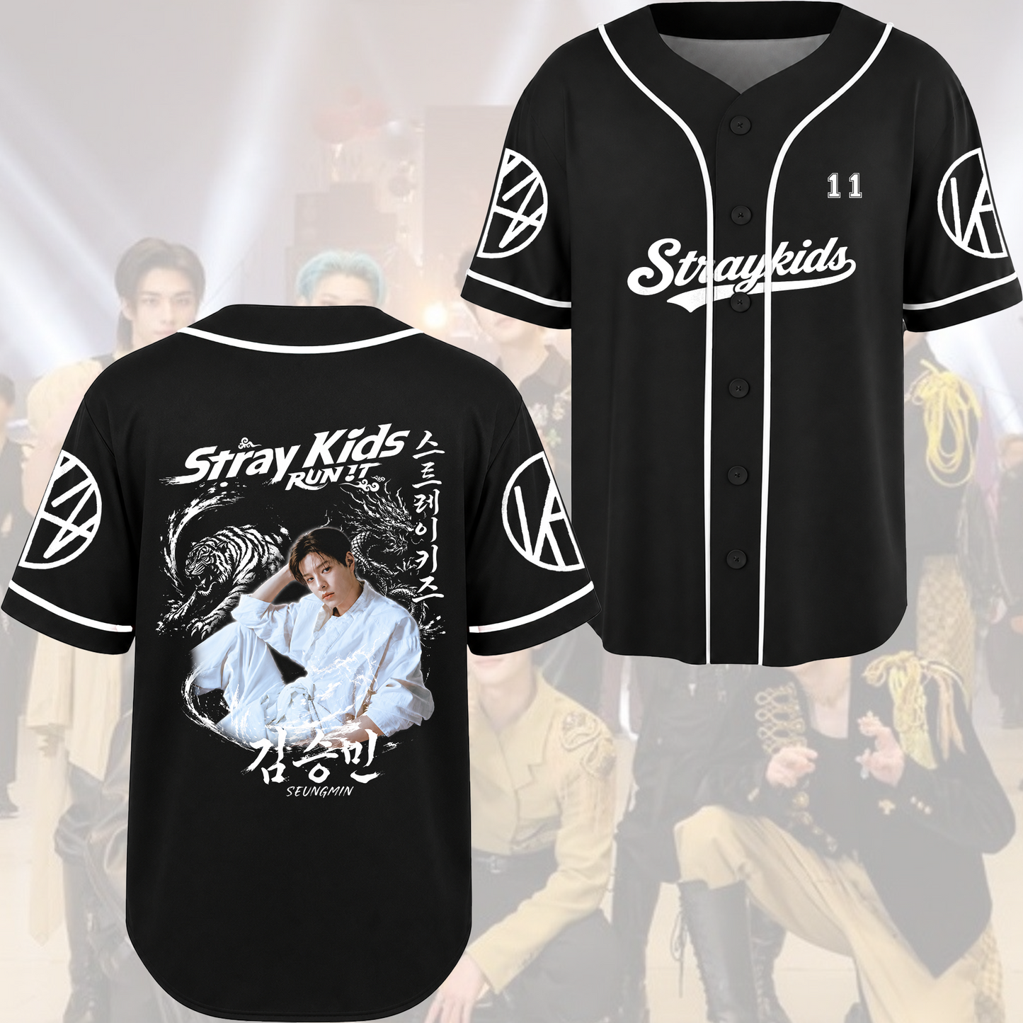 Stray Kids Run It World Tour Rebel Orient Streetwear Baseball Jersey Gift For Fans