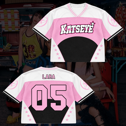 Trailing Star Katseye Wildworld TourMixed Mesh Jersey Top Fan Edition