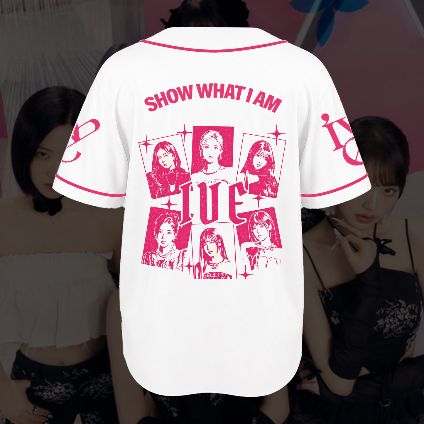 IVE Show What I Am Baseball Jersey Pink Glamour Merch Gift For Fans