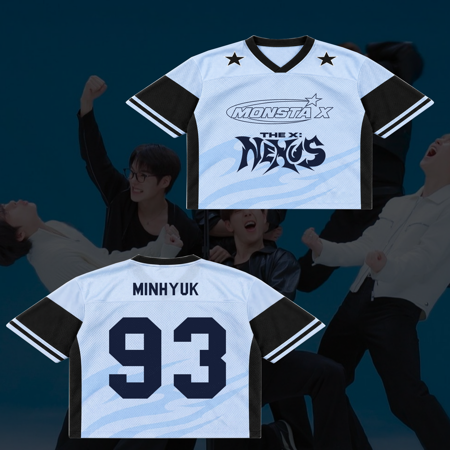 Electrifying MONSTA X Nexus Tour Mixed Mesh Jersey Kpop Gift for Fans