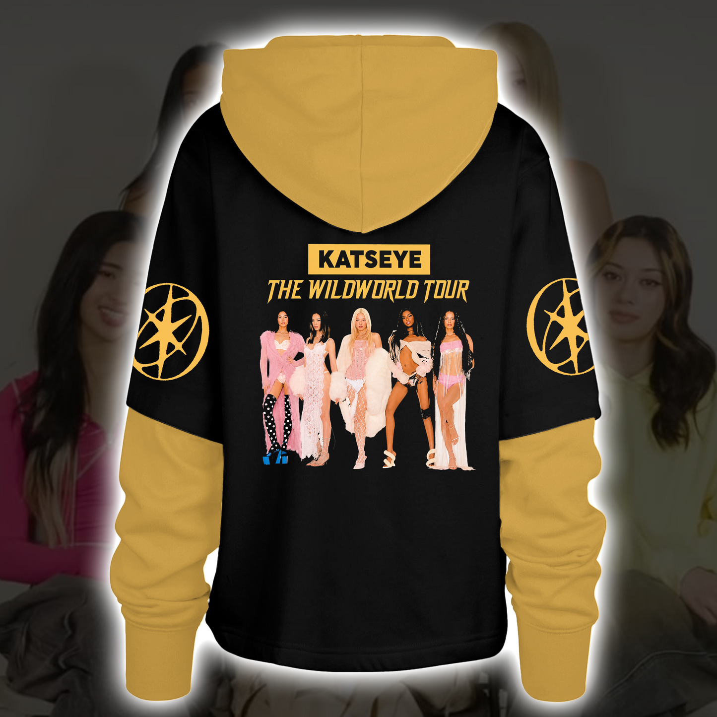 Mustard Gold Katseye Wildworld Tour Shortstop Hoodie Unique Fan Gifts