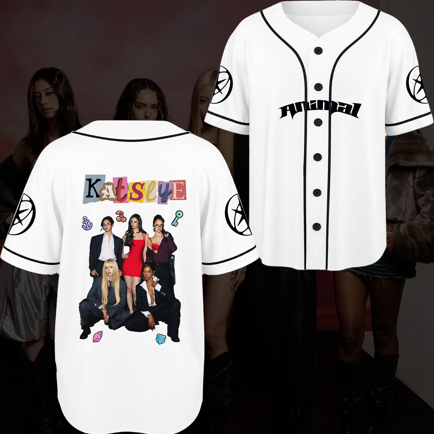 Gorgeous KATSEYE Baseball Jersey White Indie Pop Punk Outfit Gift For Fans