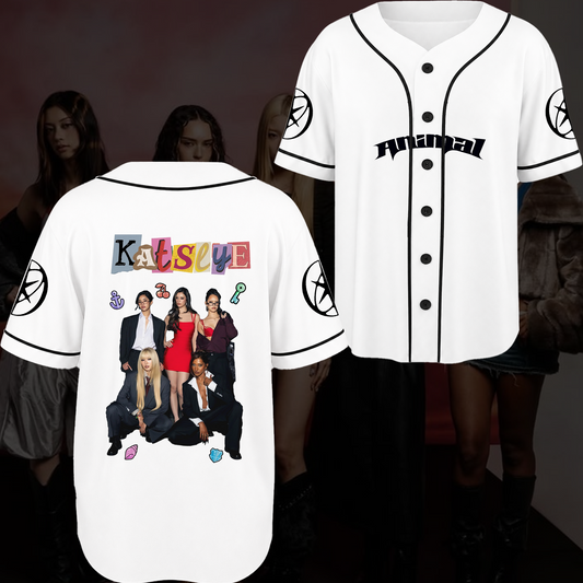 Gorgeous KATSEYE Baseball Jersey White Indie Pop Punk Outfit Gift For Fans