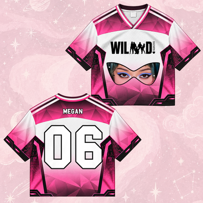 Katseye Mask The Wildworld Tour Merch Wild EP Mixed Mesh Jersey Futuristic Cyberpunk Pink Black Top For EYEKONS Fandom