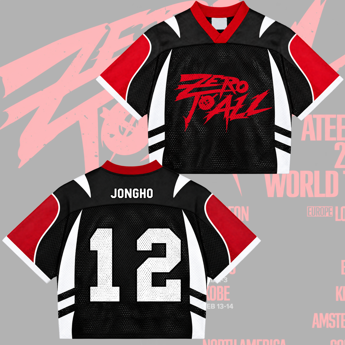 Savage ATEEZ Zero To All World Tour Mixed Mesh Jersey For Atiny