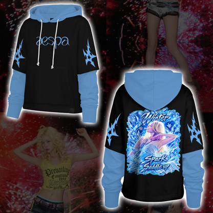 Aespa SYNK Complexity Tour Fairy Style Shortstop Hoodie Gift For Fans